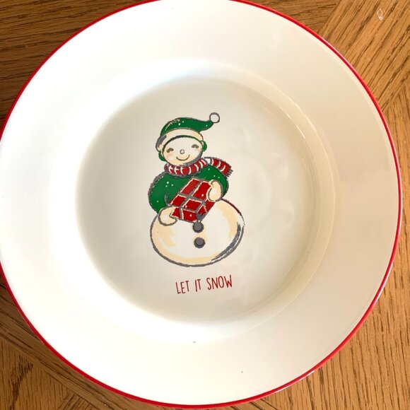 Christmas Holiday Festive Retro Plates Set 4 World Market - Picture 6 of 8